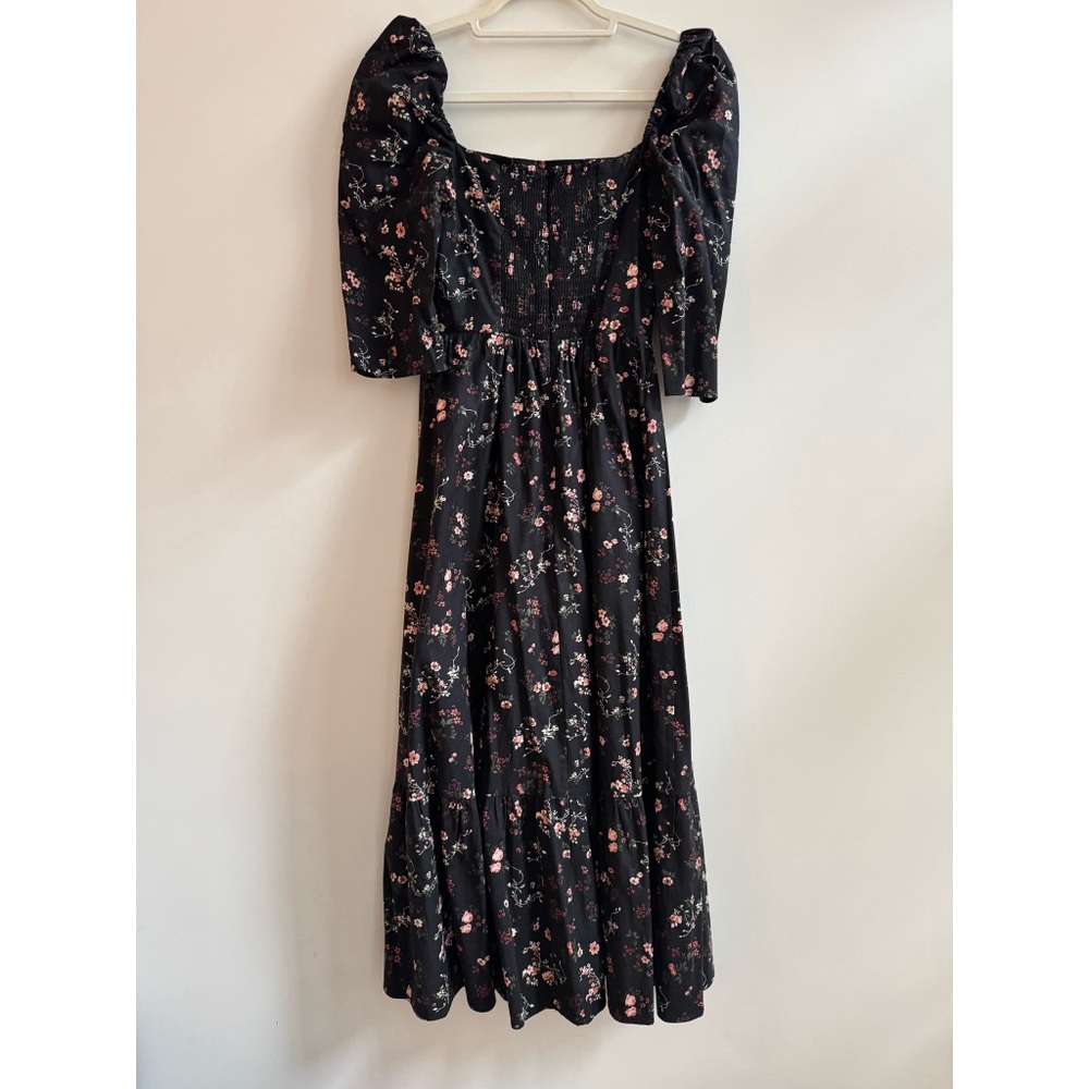 Reformation Black Floral Midi Dress